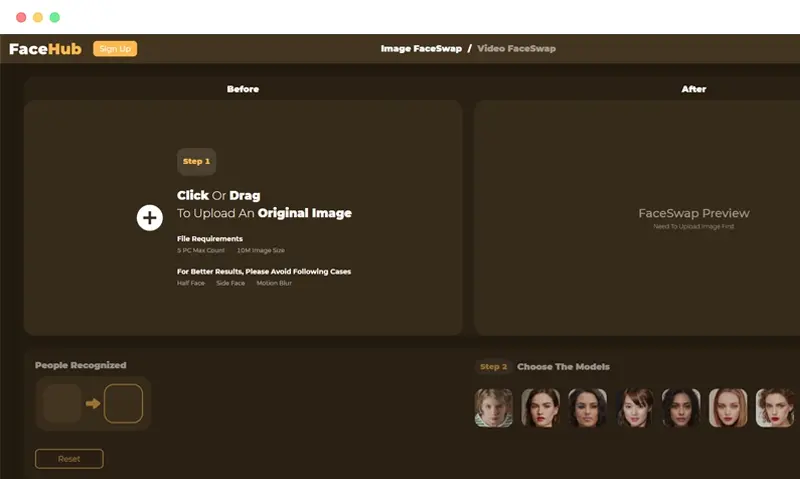 facehub-免费的在线AI换脸工具网站