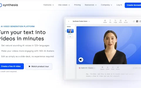Synthesia-基于AI人工智能的在线视频制作工具