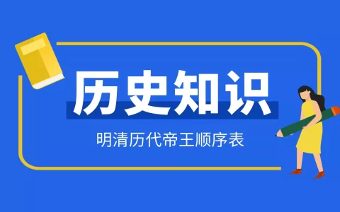 明朝清朝历代帝王顺序表在位时间，你了解吗?